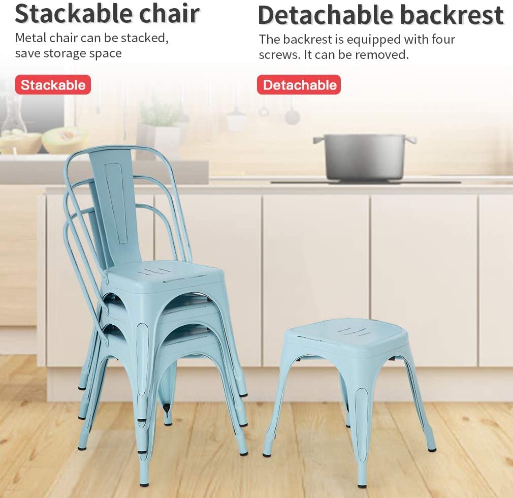 4-Pack Metal Dining Chairs Set - 18