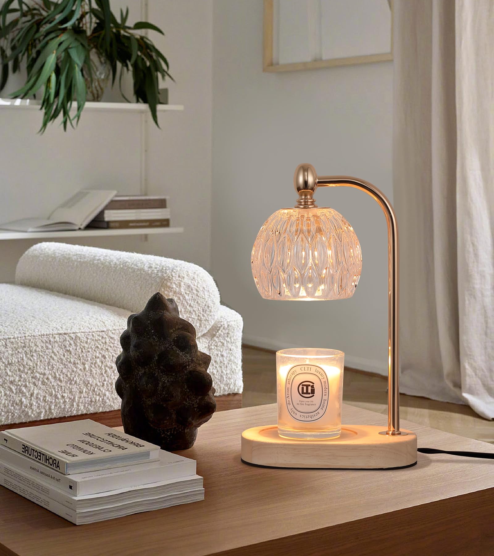 Electric Candle Warmer Lamp with Timer & Dimmer - Fragrance Wax Melter for Home, Bedroom, Living Room Decor - Perfect Gift for Women with 2 Bulbs - Ideal for Relaxation, Aromatherapy & Cozy Ambiance