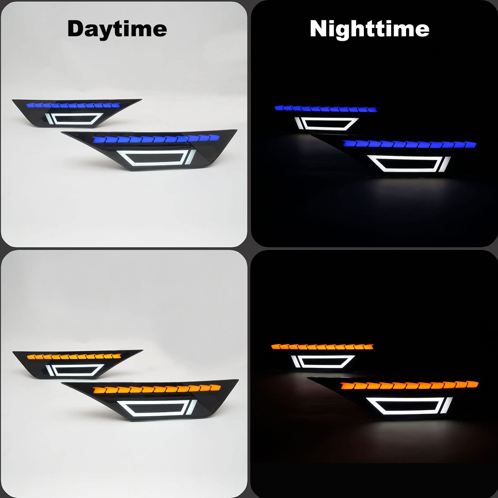 2016-2021 Honda Civic LED Side Marker Turn Signals - Smoked Lens Carrera 911 Style for 10th Gen Coupe/Sedan/Hatchback | Enhanced Visibility & Style Upgrade for Night Driving & Car Customization
