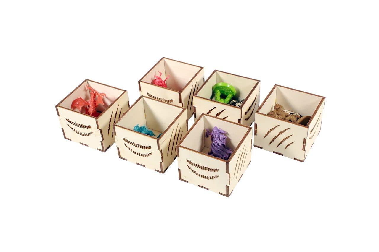 Premium Wooden Game Organizer for Horrified: American Monsters - The Broken Token Storage Box with Multiple Trays | Perfect for Board Game Enthusiasts & Organized Game Nights