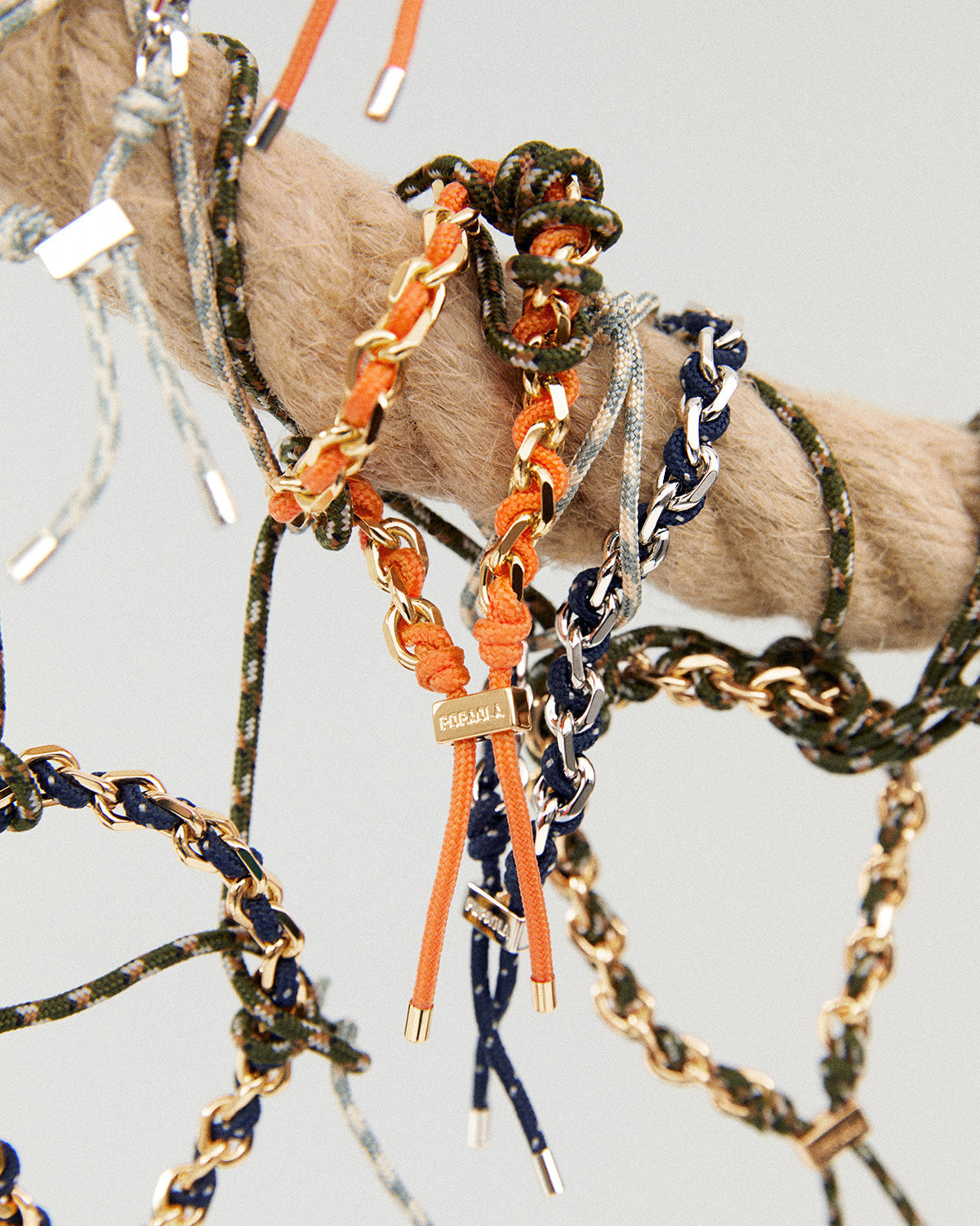 GRID 3 Tangerine Adjustable Rope Bracelet for Women - Trendy Stackable Wrist Jewelry for Casual Wear & Summer Outfits