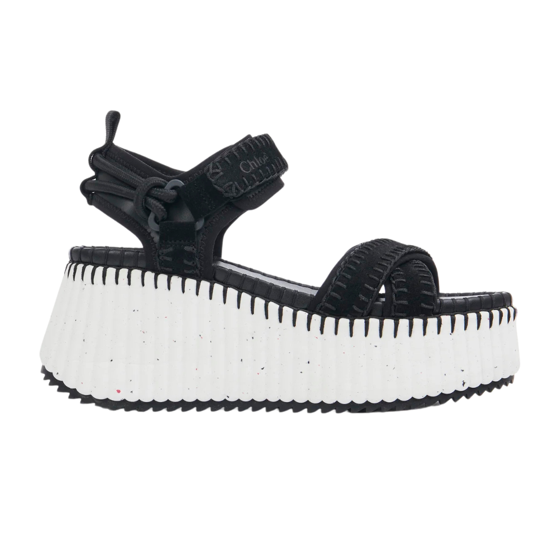 Nama Wedge Sandals for Women - Comfortable Black Summer Beach Sandals with Arch Support | Perfect for Walking, Vacation, and Outdoor Activities