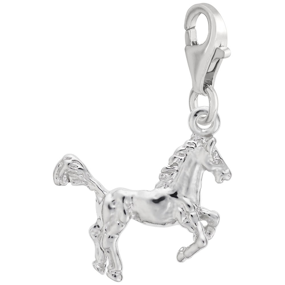 Elegant Horse Charm with Lobster Claw Clasp - Sterling Silver Jewelry Pendant for Bracelets & Necklaces - Perfect for Equestrian Gifts, Western Fashion & Animal Lover Accessories