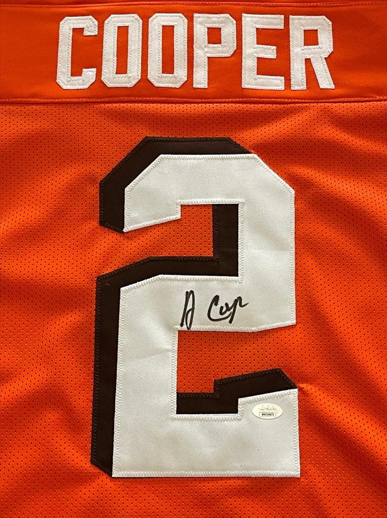 Amari Cooper Autographed Cleveland Browns Orange Football Jersey with JSA Certificate - Perfect for NFL Fans, Collectors, and Memorabilia Displays