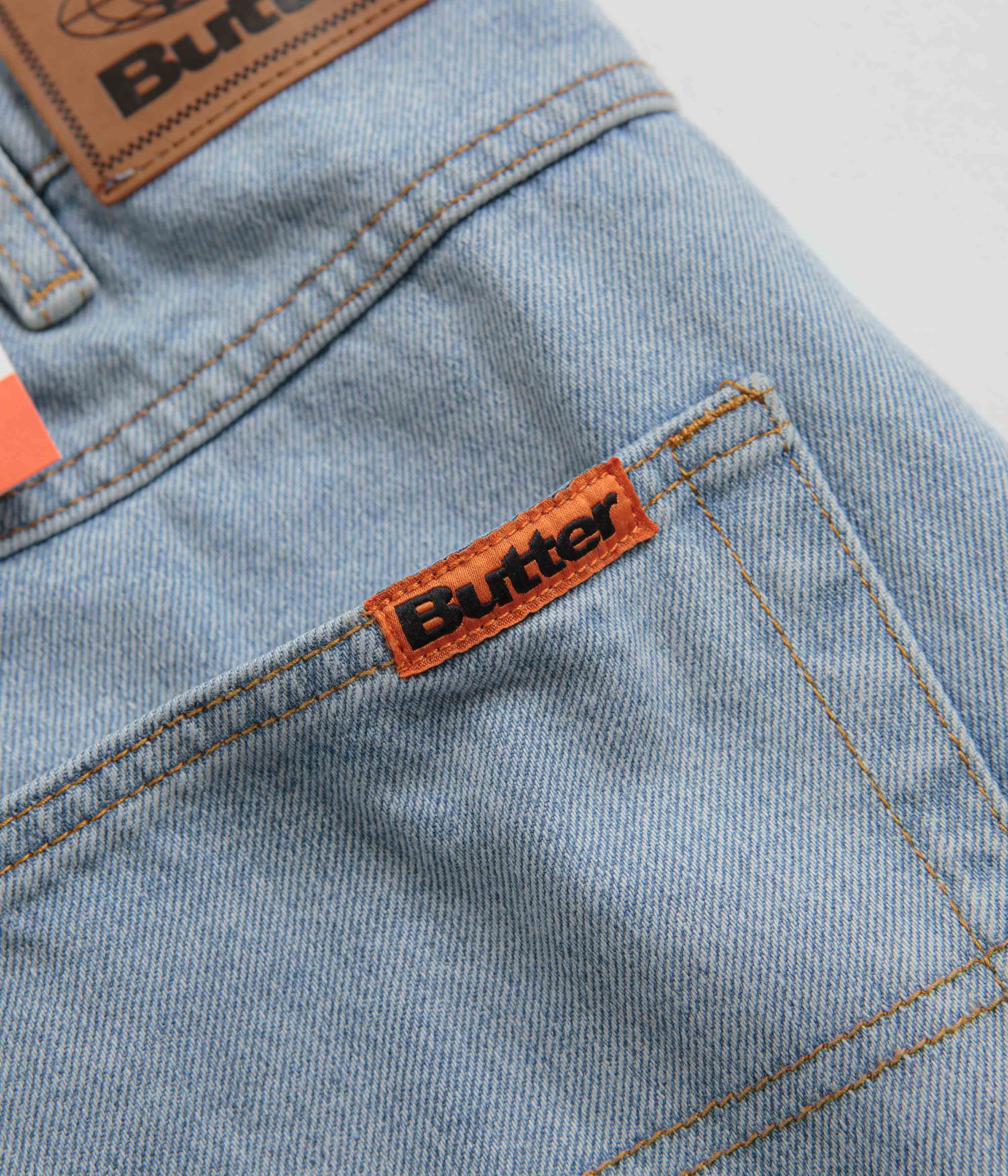 Butter Goods Baggy Jeans for Men - Light Blue Distressed Denim Pants | Casual Streetwear & Hip Hop Style