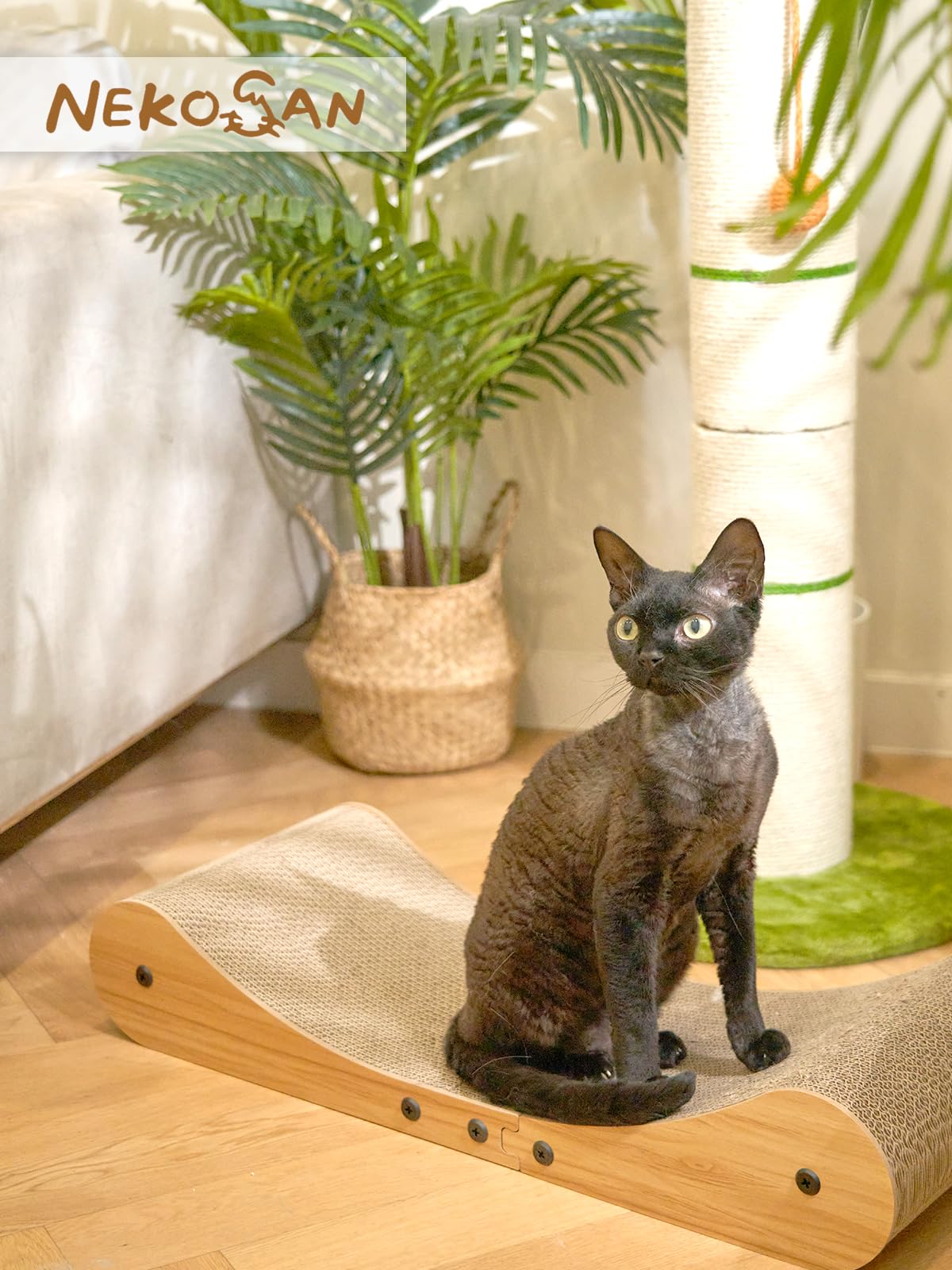 Extra Large Cat Scratcher Cardboard Bed - 27.5 Inch Cat Scratch Sofa & Lounge for Indoor Cats, Durable Scratching Board (27.5x10 Inches) - Perfect for Playtime, Napping & Protecting Furniture