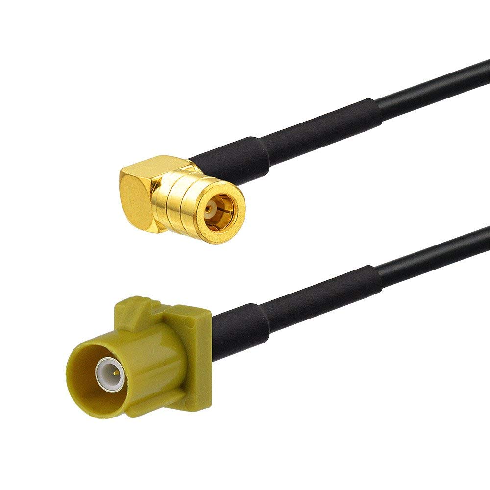 Eightwood 3ft Fakra Male to SMB Female Right Angle Satellite Radio Antenna Cable - Compatible with Sirius XM Car Stereo Receiver & Vehicle Tuner | Perfect for Car Audio Installation & Signal Boosting