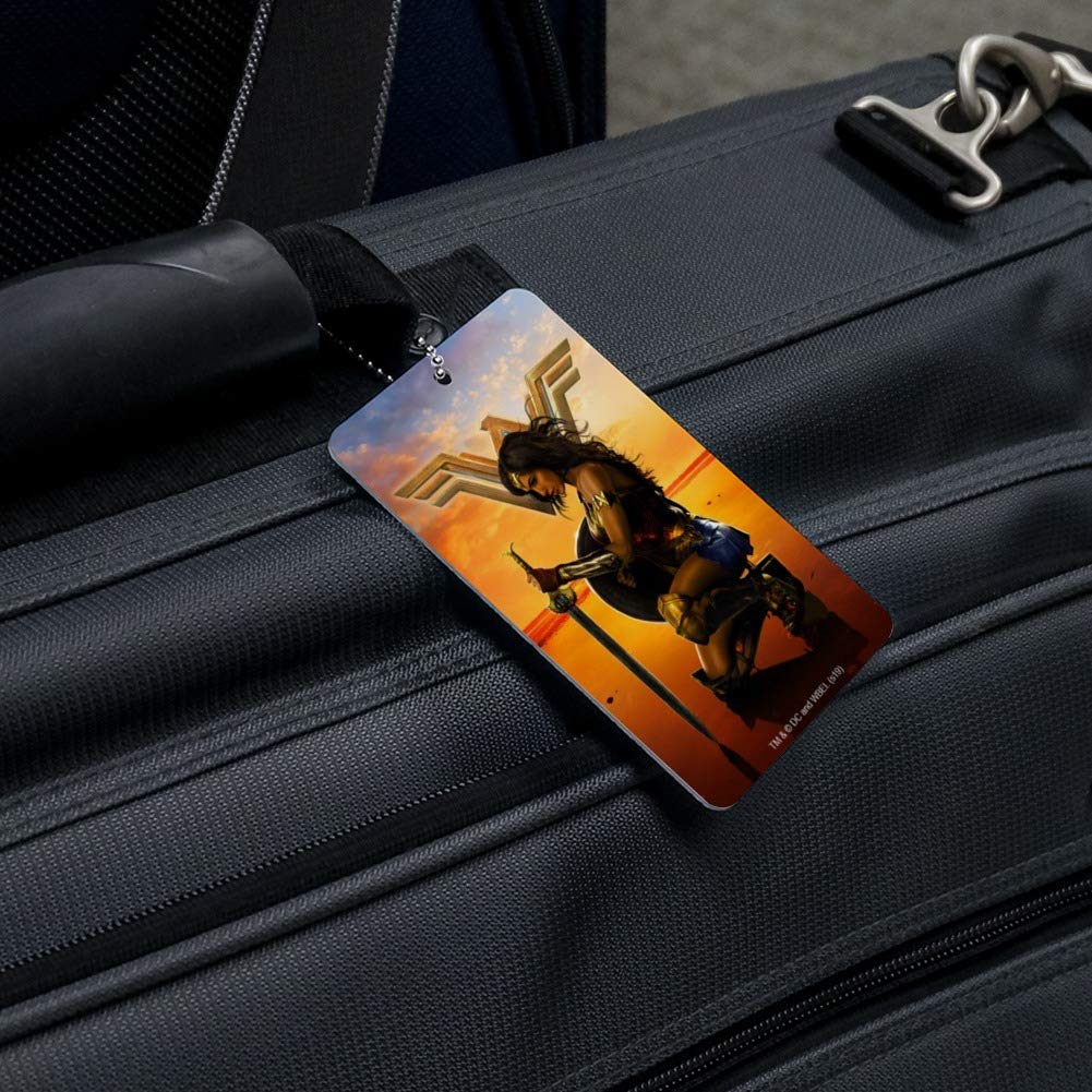 Wonder Woman Movie Poster Luggage Tag - Durable Suitcase ID Card for Carry-On Bags - Perfect for Travel, Cosplay, and Superhero Fans