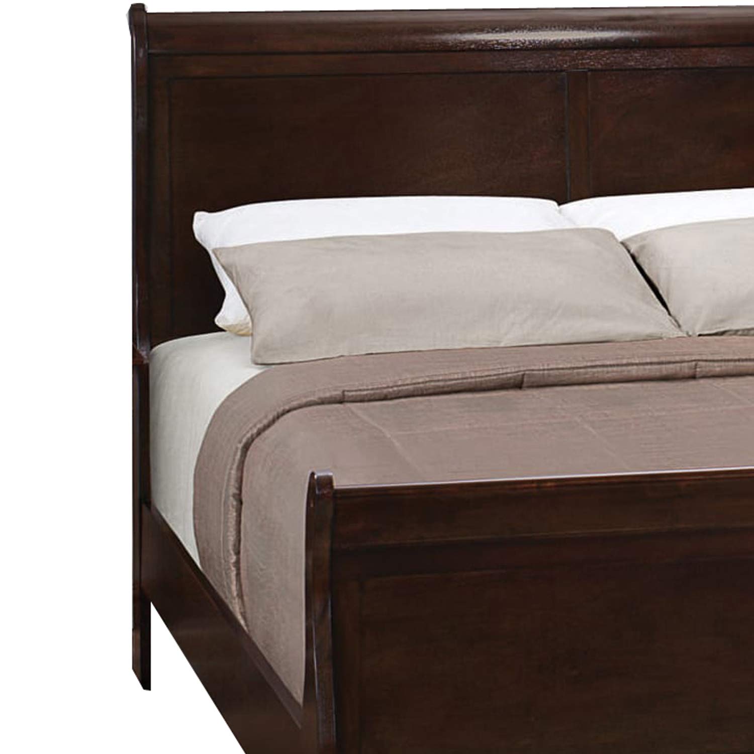 Benjara Traditional Style Wooden Full Size Bed with Curved Headboard, Brown - Perfect for Master Bedrooms, Guest Rooms & Farmhouse Decor