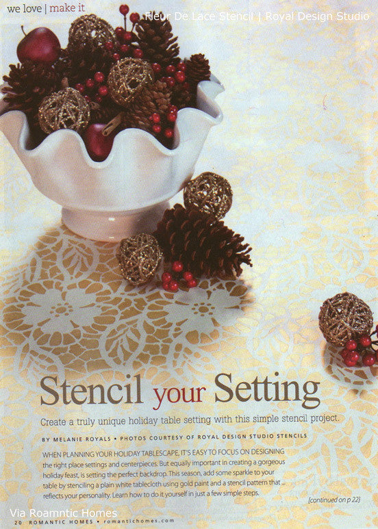 Fleur de Lace Furniture Stencil - DIY Home Decor Stencils for Wood, Walls & Fabric - Perfect for Furniture Painting, Wall Art & Craft Projects