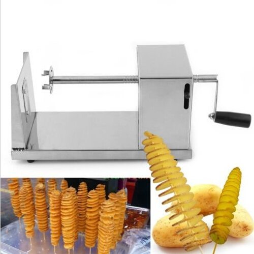 TechTongda Tornado Potato Spiral Cutter - Manual Stainless Steel Twisted Potato Slicer for French Fries, Carrots & Vegetables | Perfect for Home Cooking, Party Snacks & Food Stalls