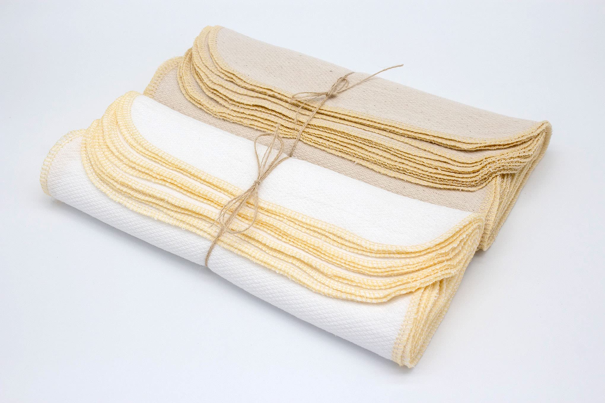 Eco-Friendly Reusable Paper Towels - 12 Pack Washable Kitchen Towels for Cleaning, Spills & Messes (Lemon Bright White) | Sustainable Alternative to Disposable Paper Towels for Home & Office Use