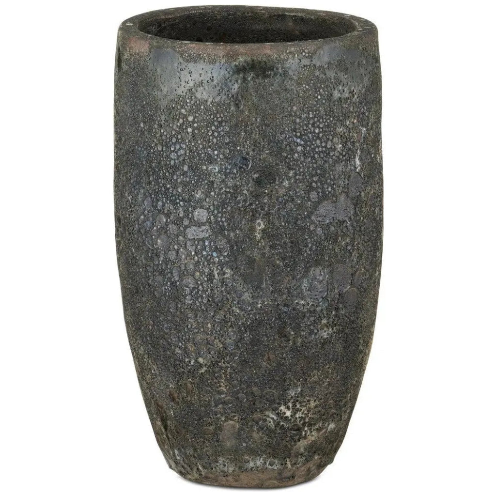 25 in. Elias Ceramic Black Planter - Large Indoor/Outdoor Flower Pot for Plants, Succulents & Home Decor - Perfect for Living Room, Patio, Garden & Office Decorations