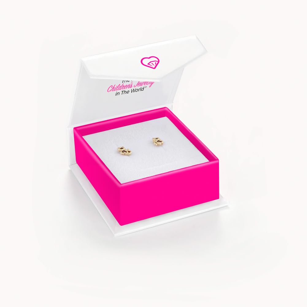 14K Yellow Gold Cat Stud Earrings for Toddlers & Girls - Secure Screw Back Design for Safety - Cute Little Kitten Earrings for Kids | Perfect for Birthdays, Gifts & Everyday Wear
