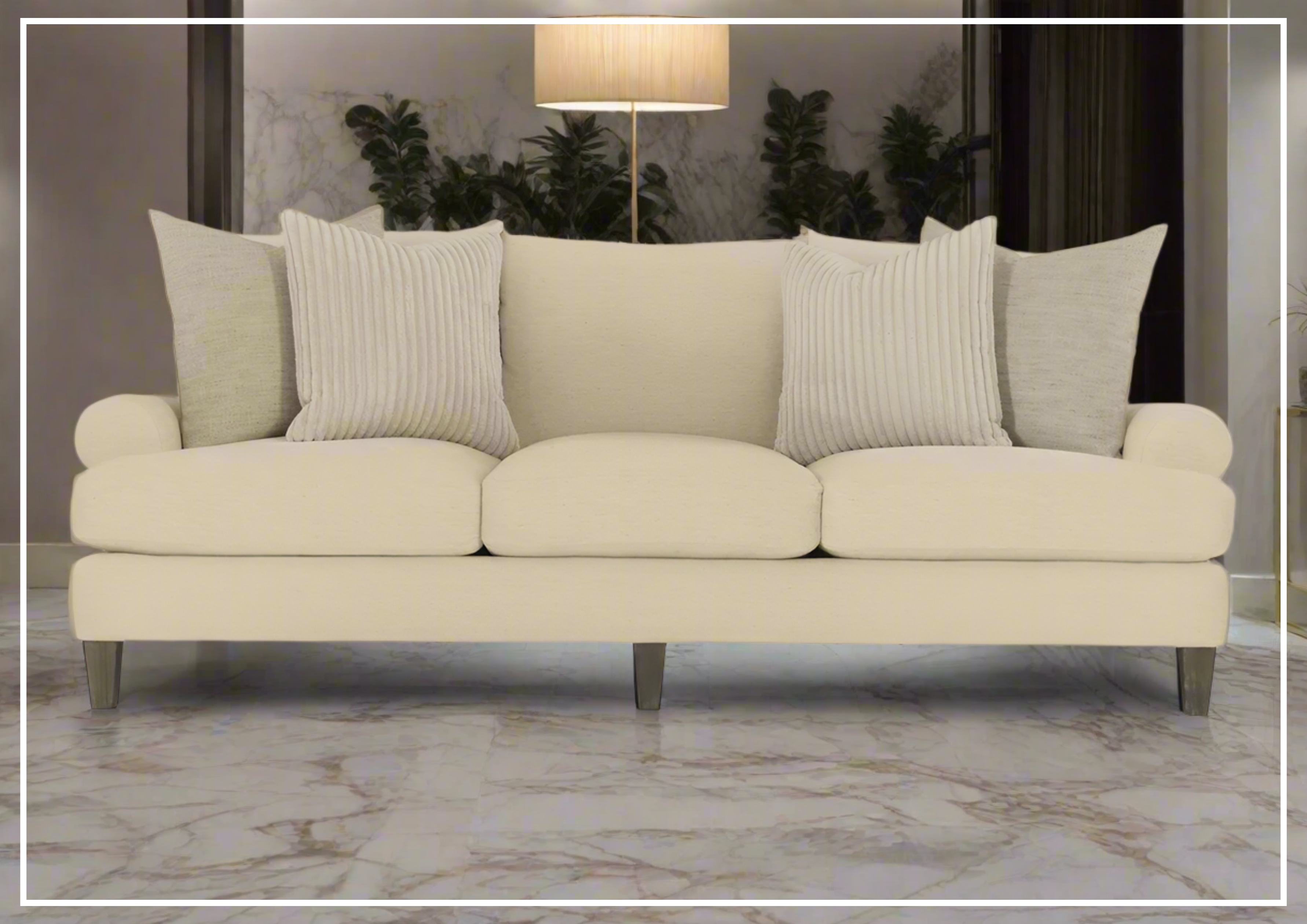 Bernhardt Isabella Fabric Sofa with Plush Feather Down Cushions - Luxurious Comfort for Living Room, Lounge & Family Gatherings