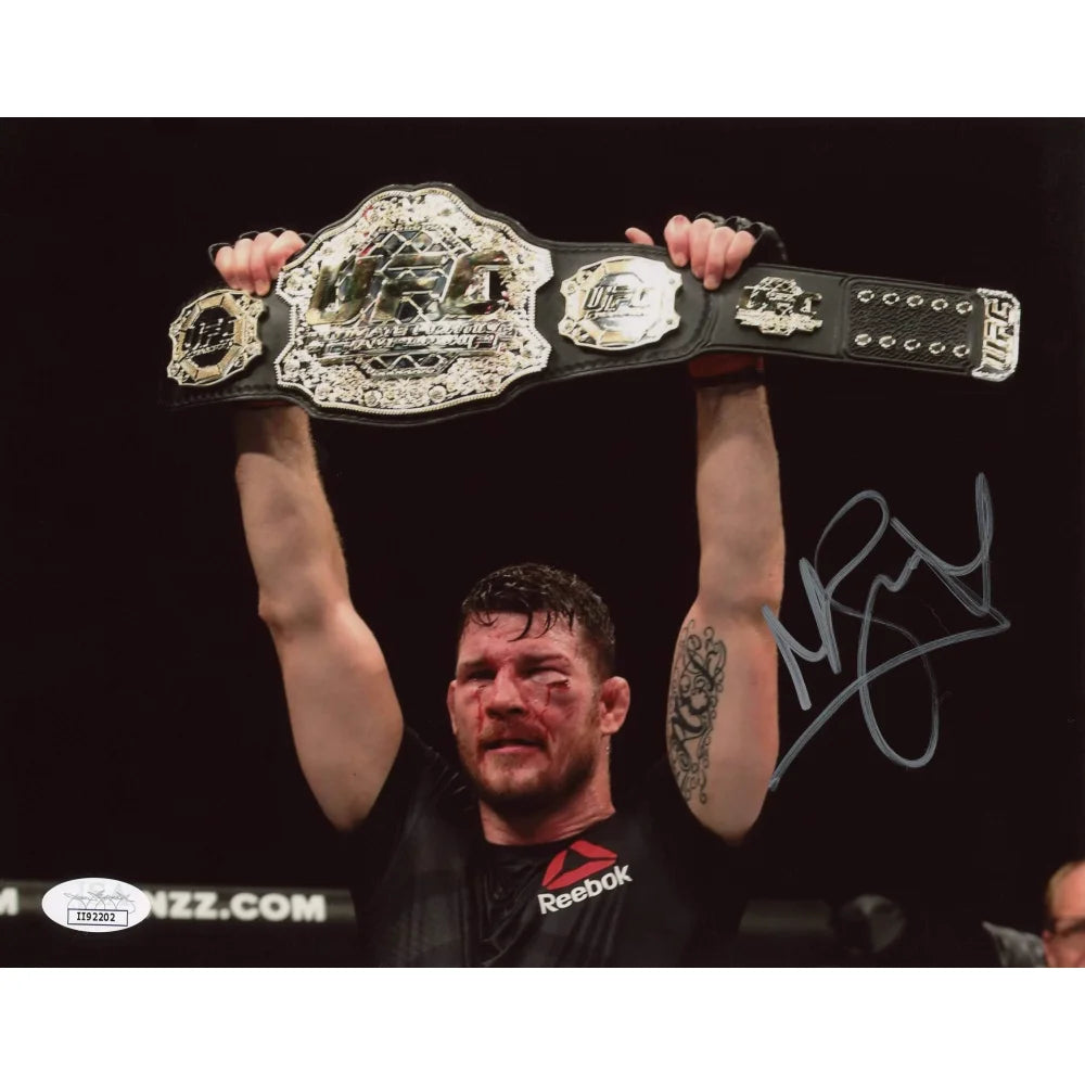 Michael Bisping Hand Signed 8x10 Photo - UFC Fighter Autograph with JSA COA - Collectible Memorabilia for Sports Fans & MMA Enthusiasts - Perfect for Man Cave, Sports Room Decor, or Gift for UFC Lovers