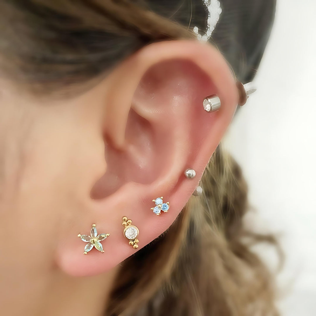 20G Cartilage Tiny Stud Barbell Earrings for Women - 14K Gold Plated Stainless Steel Tragus Helix Piercing Jewelry - Perfect for Daily Wear, Parties & Gifts
