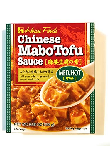 House Foods Chinese Mabo Tofu Sauce Medium Hot 5.29 Oz (2 Pack) - Authentic Szechuan Spicy Tofu Seasoning for Stir Fry, Hot Pot & Asian Cooking - Perfect for Quick Meals & Home Chefs