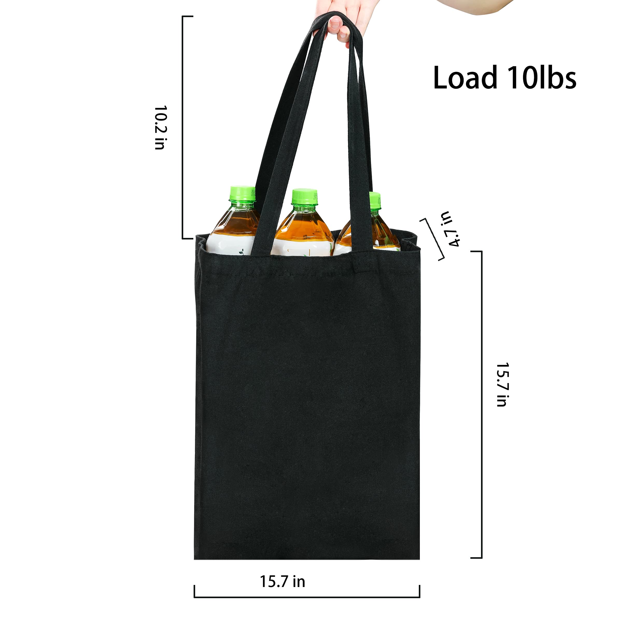 Eco-Friendly Canvas Tote Bags - 2 Pack Reusable Shopping Bags for Groceries, Beach, Work & DIY Gifts - Durable Multipurpose Cotton Carryall for Women & Men