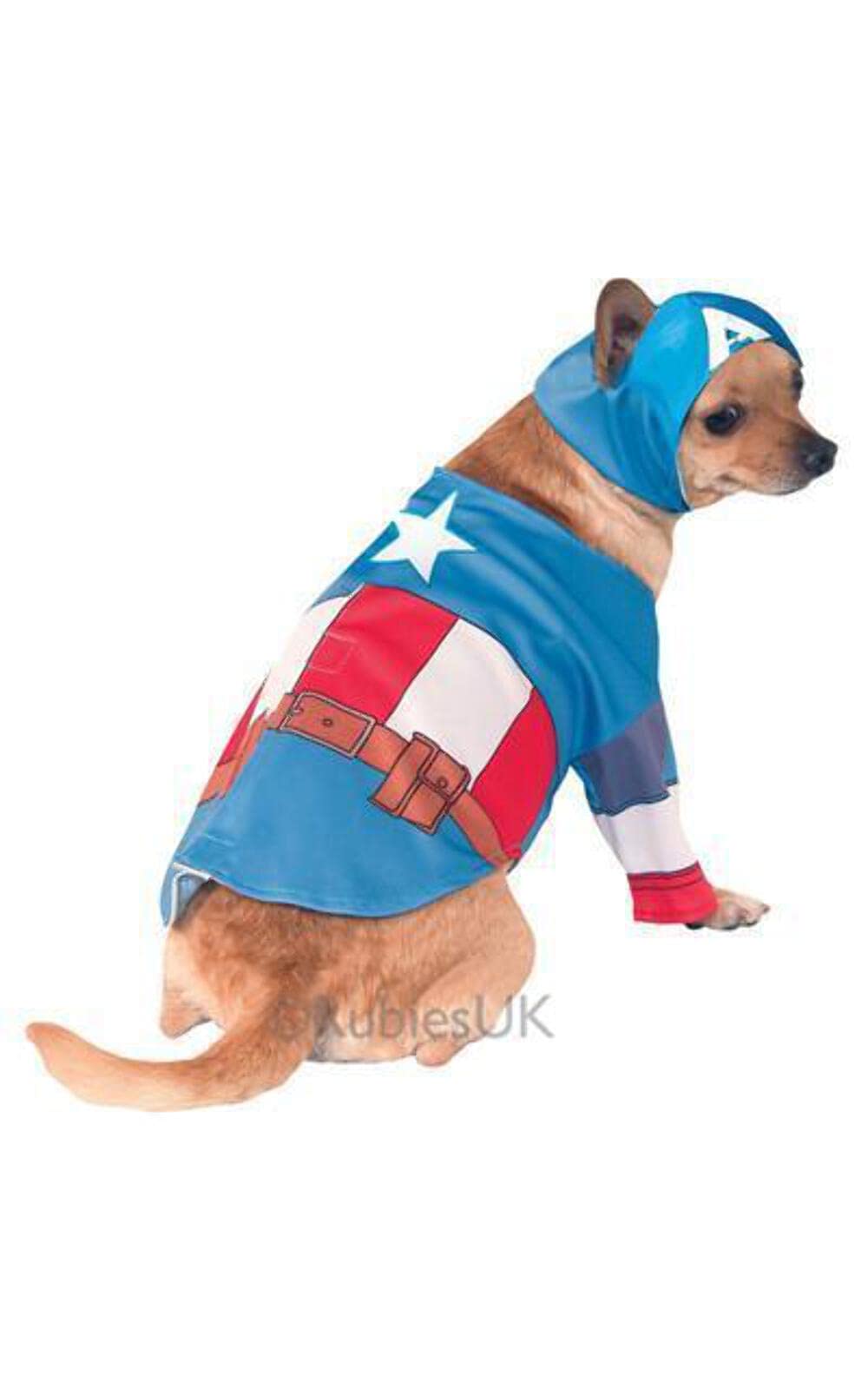 Marvel Universe Captain America Pet Costume for Small Dogs - Superhero Halloween & Cosplay Outfit for Pets