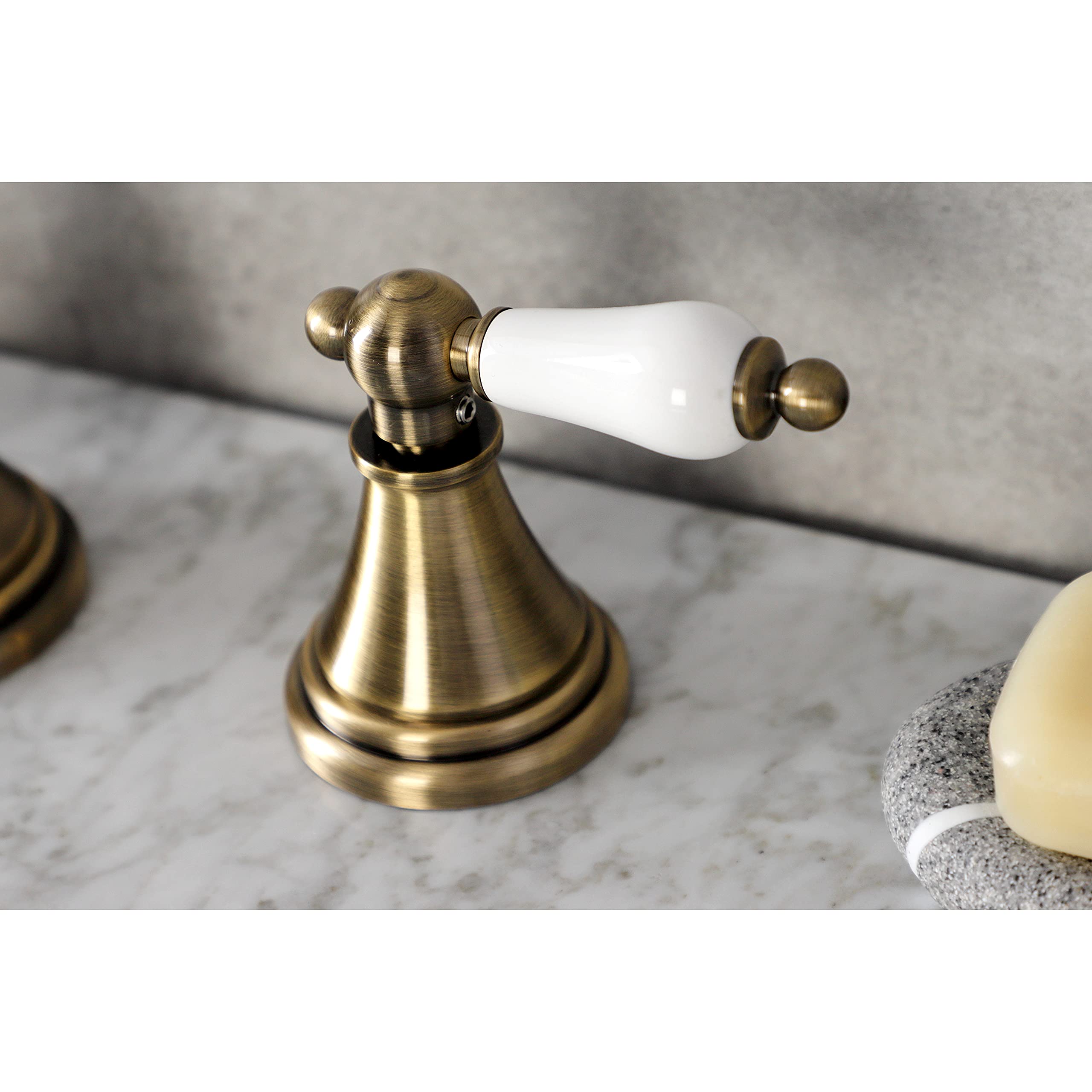 Kingston Brass KS2983PL Governor Widespread Bathroom Faucet - 13.88 x 6.31 x 11.5 Inches, Antique Brass Finish - Perfect for Vintage Style Bathrooms and Powder Rooms