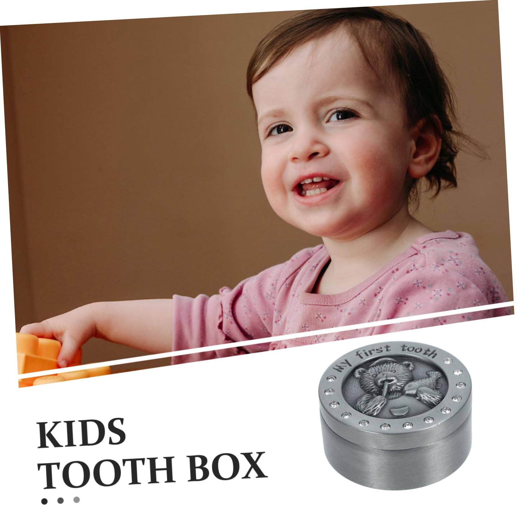 FUNOMOCYA Metal Tooth Storage Box - Small Tooth Holder & Jewelry Organizer Case for Teeth, Rings, Earrings - Perfect for Travel, Home, and Dental Office Use