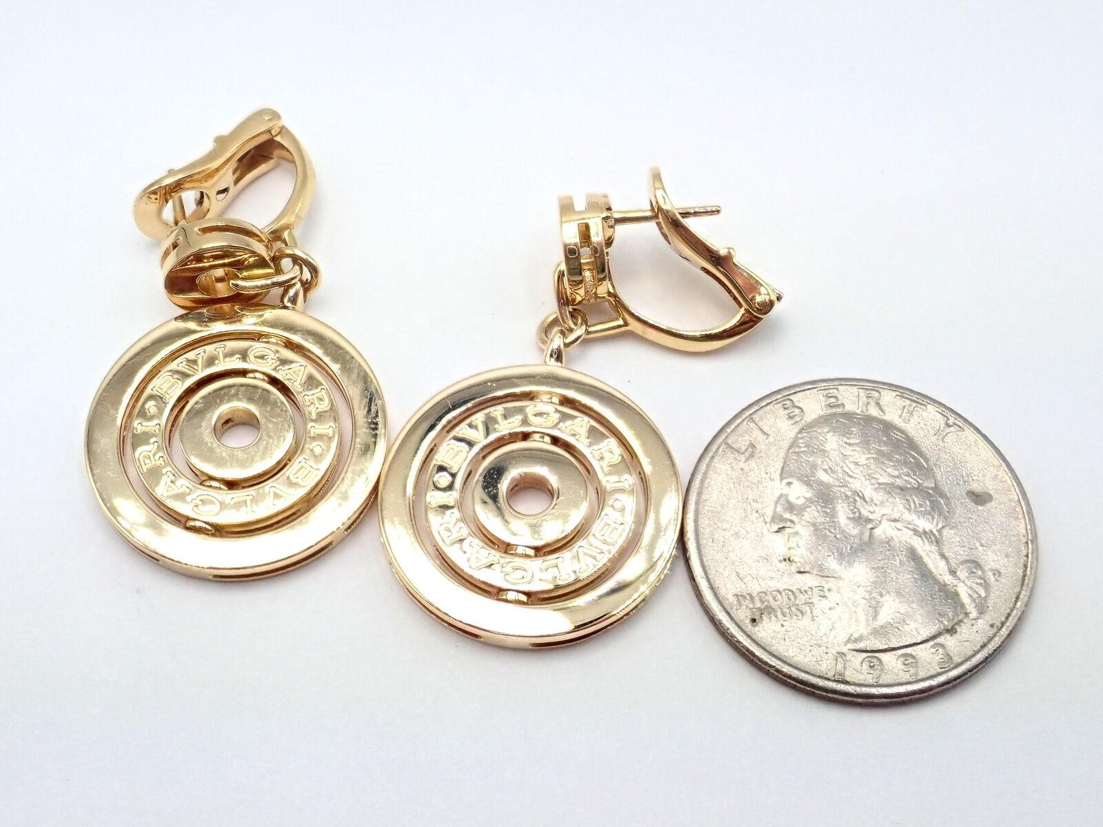 Authentic Bulgari Bvlgari 18k Yellow Gold Three Circle Earrings - Luxury Italian Jewelry for Women, Perfect for Parties, Weddings & Special Occasions