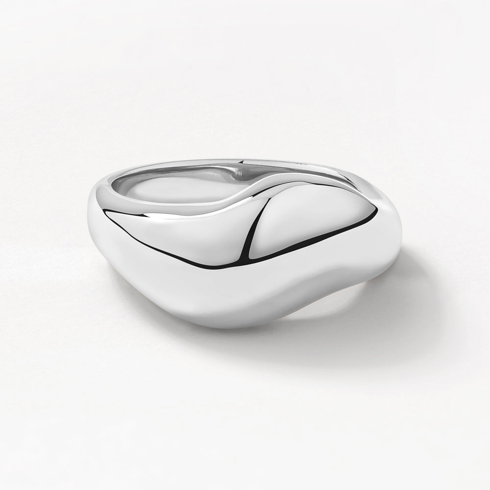 Organic Silver Dome Ring for Women - Minimalist Stackable Jewelry for Everyday Wear & Gift Giving