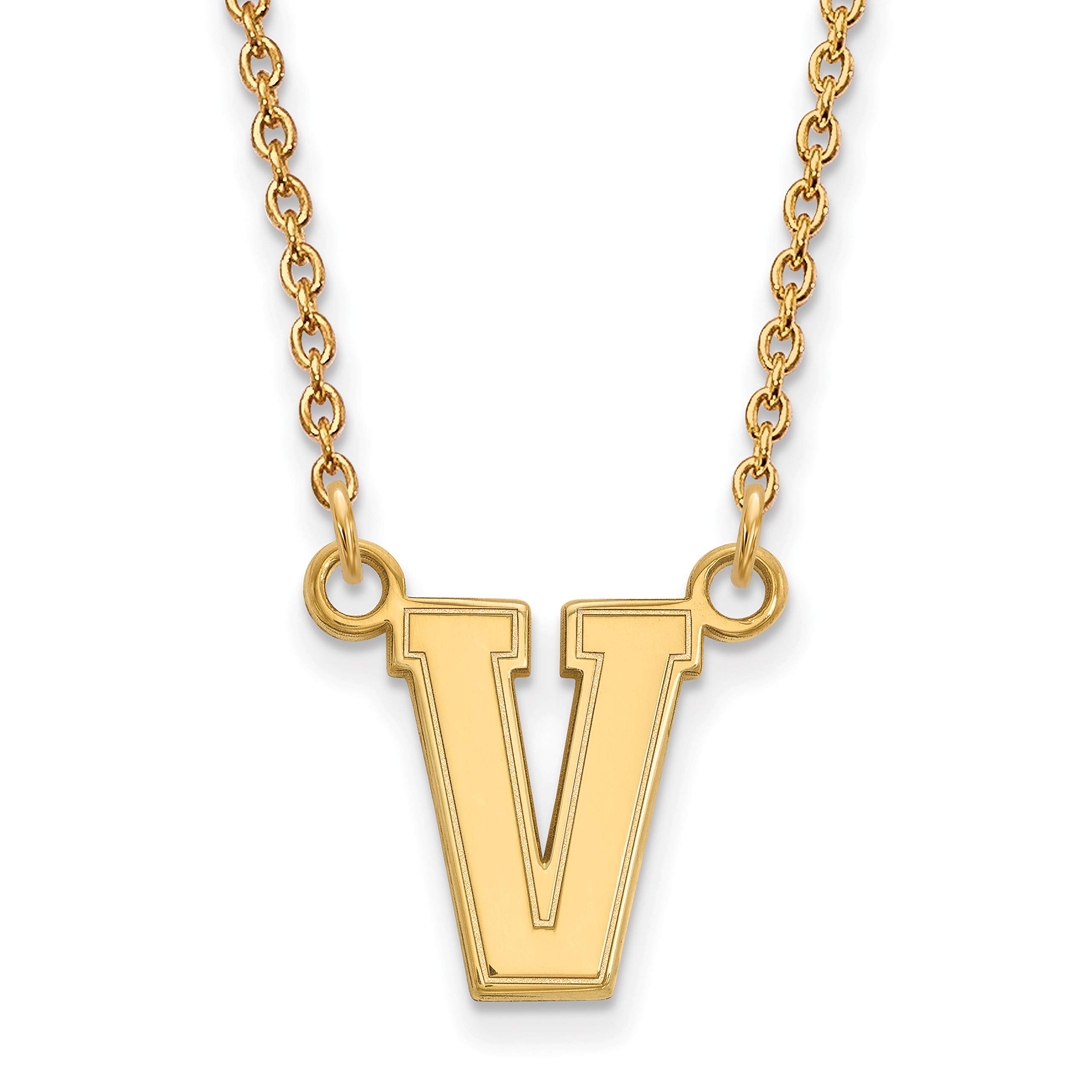 Vanderbilt Commodores School Letter Logo Pendant Necklace - Gold Plated Silver Jewelry for College Fans & Alumni - Perfect for Game Day, Graduation Gifts & School Spirit Accessories
