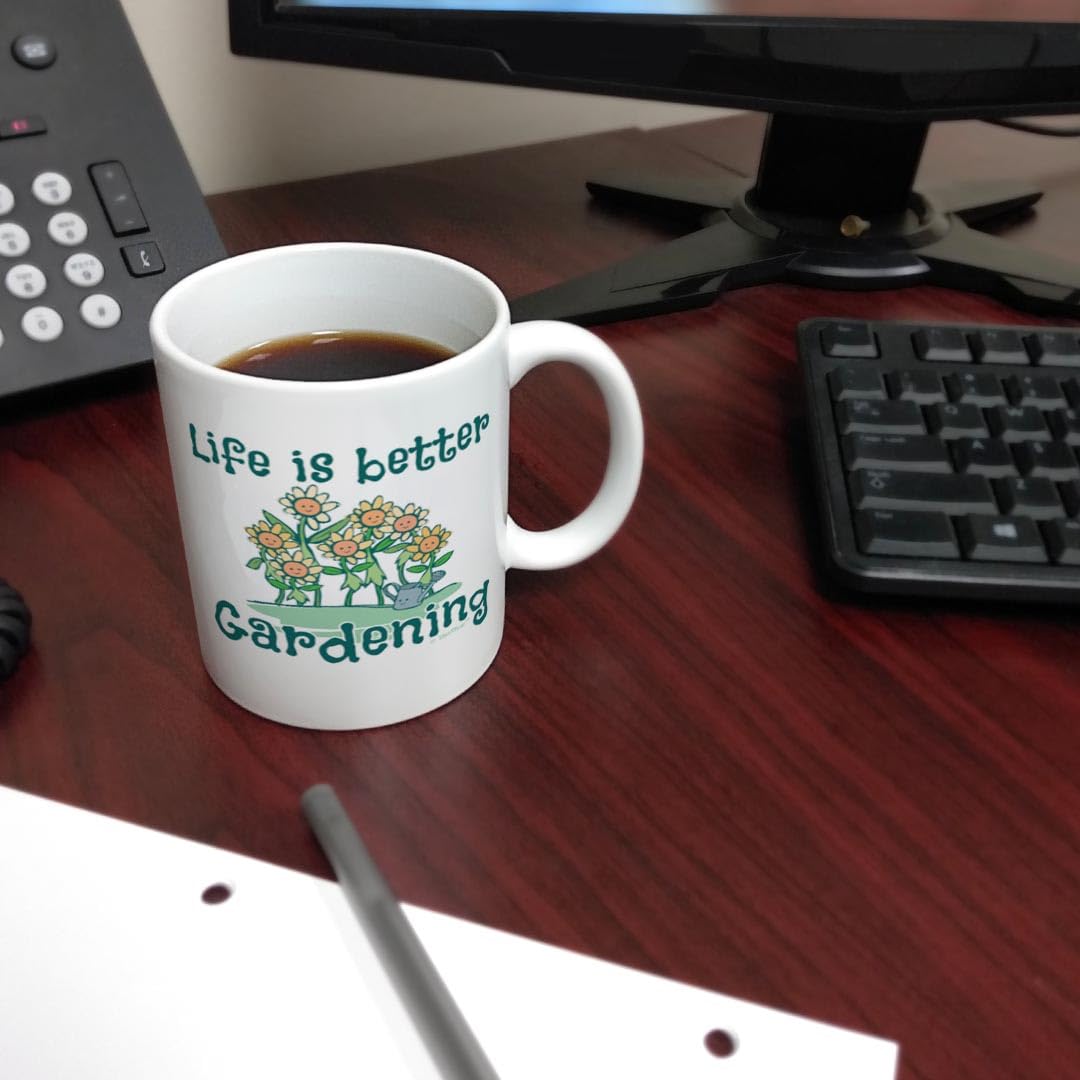 Funny Gardening Quote Mug - 11oz Ceramic Coffee Cup for Garden Lovers - Perfect Gift for Plant Enthusiasts
