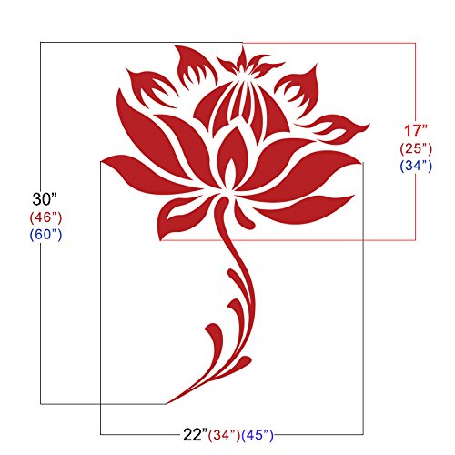 Lotus Flower Wall Decal - Pink Home Decor for Bedroom & Living Room