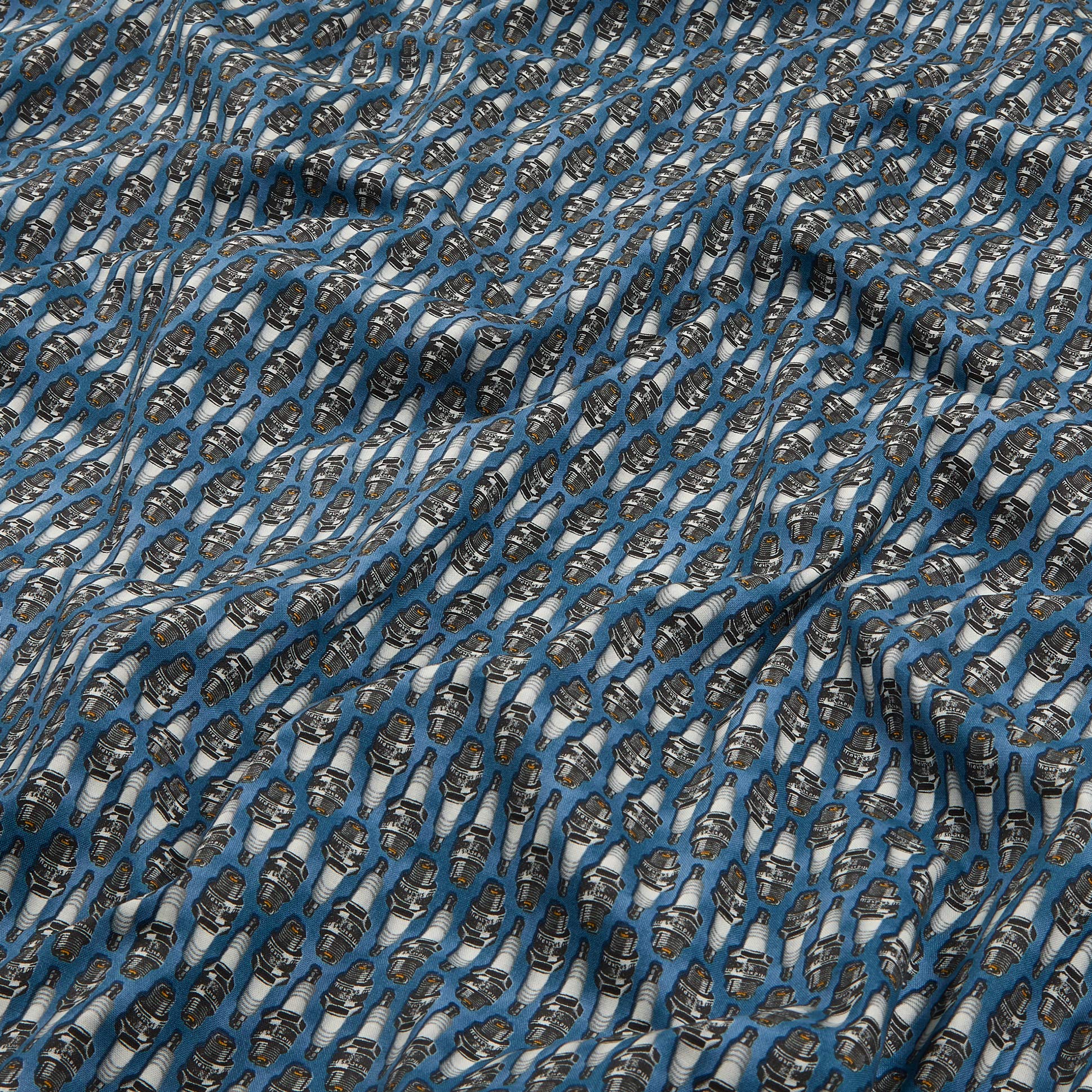 Windham Fabrics Born To Ride Spark Plugs Denim Quilting Fabric by the Yard - Premium Cotton Material for DIY Quilts, Apparel & Home Decor Projects