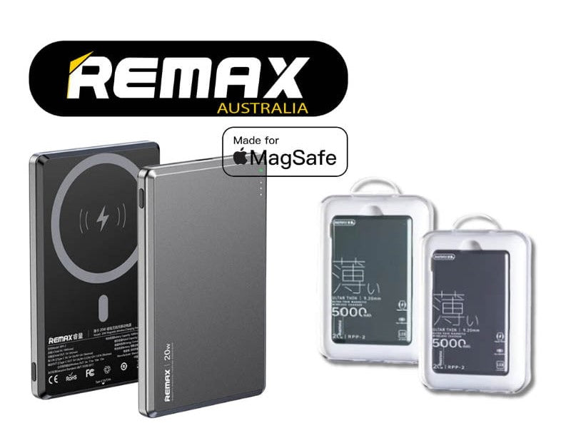 REMAX Vocard Series 20W MagSafe Magnetic Wireless Charging Power Bank 5000mAh - Portable iPhone Charger for Travel, Office & Outdoor Use