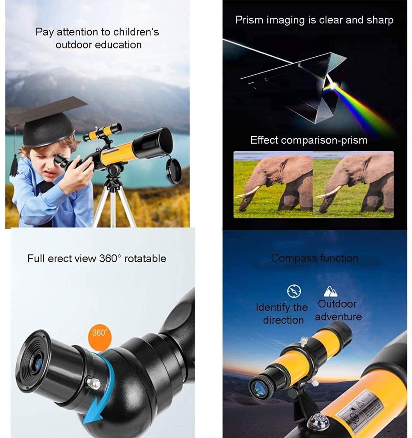 Best 70mm Astronomical Refractor Telescope for Adults & Beginners - Portable Moon & Celestial Observation Telescope with Backpack - Perfect for Stargazing, Astronomy Hobbies & Outdoor Travel Adventures