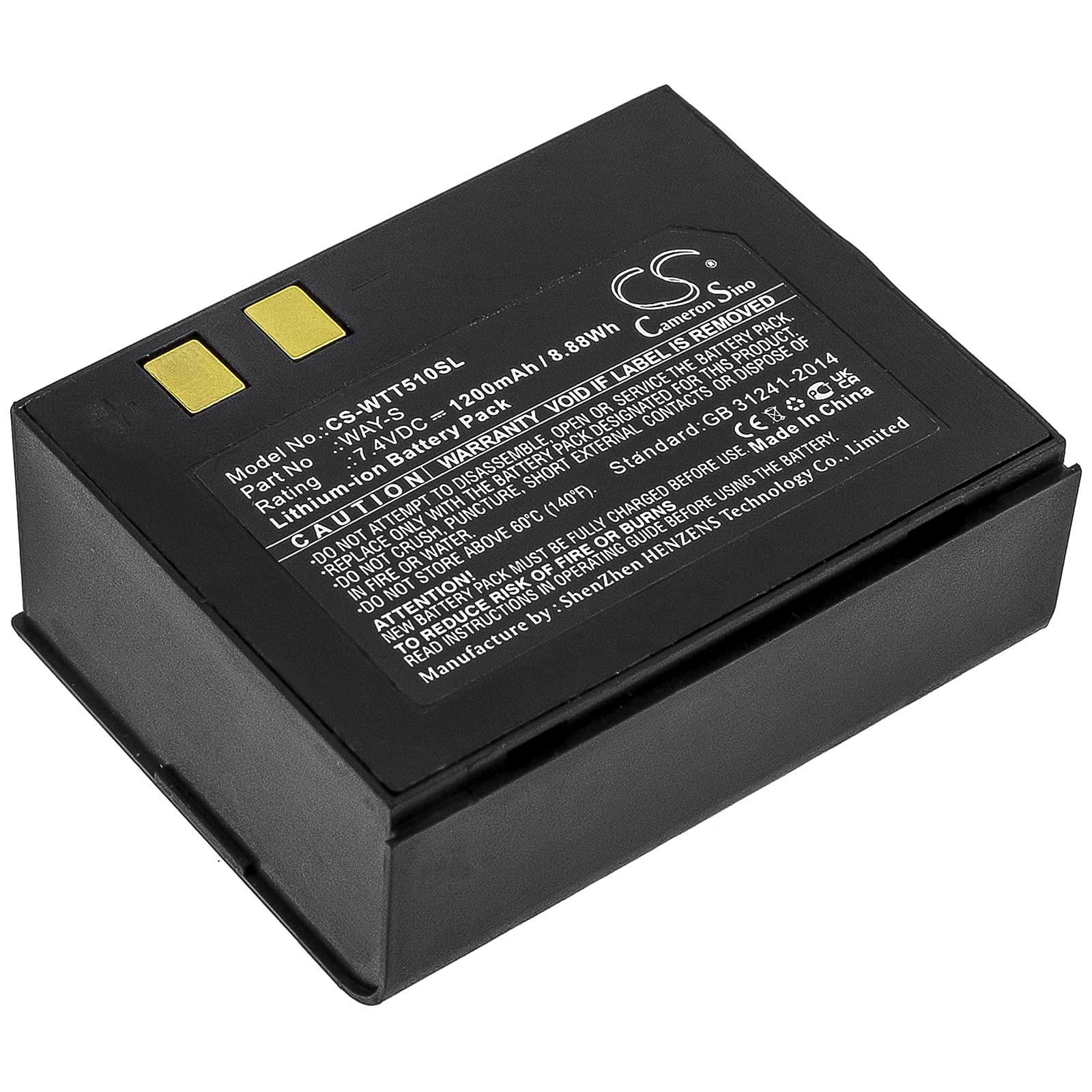 7.4V Way-S Replacement Battery for Way Systems MTT 1510 Printer - Compatible with POS, Retail, and Restaurant Printing Systems