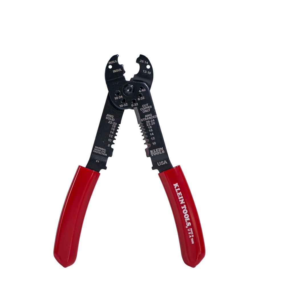 **Klein Tools 1000 Multi Tool – 6-in-1 Wire Stripper, Crimper, Cutter, Screw Gauge & Shears – USA Made Lineman Pliers for Electricians & DIY Projects – Perfect for Wiring, Repairs & Home Improvement**