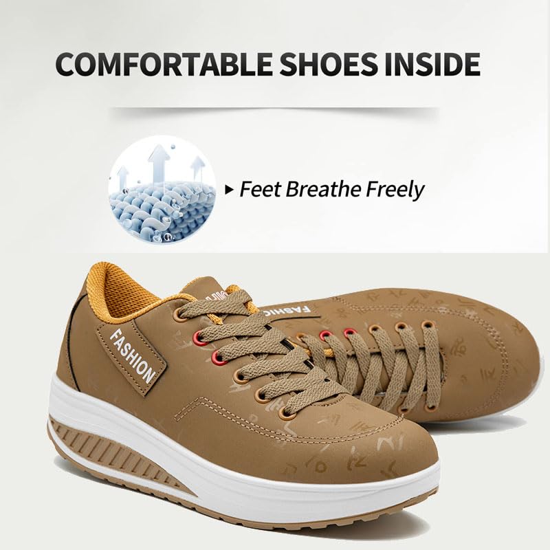 Women's Low Top Casual Platform Wedge Sneakers - Stylish Lightweight Slip-On Walking Shoes for Running, Jogging & Everyday Wear | Comfortable Sport Shoes for Women