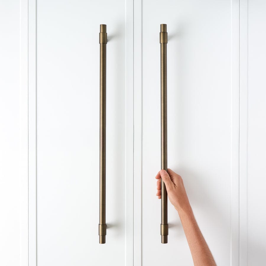 Vintage Brass Front Door Handle and Appliance Pull - Classic Hardware for Home Doors, Cabinets & Drawers - Perfect for Kitchen, Bathroom and Furniture Upgrades