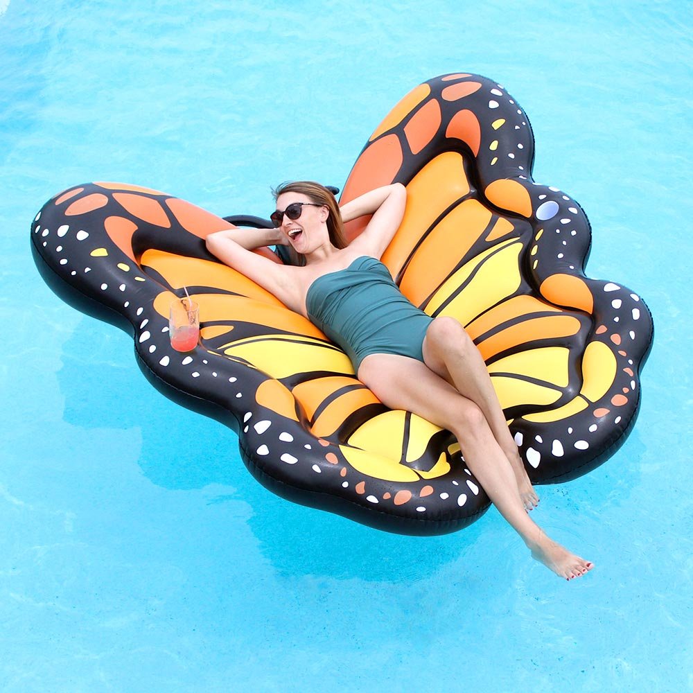 Swimline Animal Kingdom Extra Large Pool Floats Combo Pack: Goose, Monarch, Peacock, Giraffe - Perfect for Summer Pool Parties, Family Fun, and Relaxing by the Water