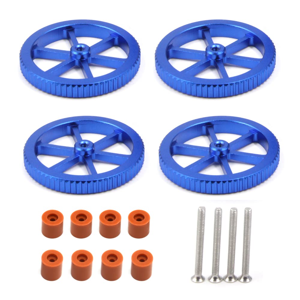 Zeberoxyz 4pcs Aluminum Hand Twist Leveling Nuts (60mm) + 8pcs Heatbed Silicone Leveling Columns for CR-10/CR10S/Ender 3/3 V2/Ender 3 Pro/Ender 5 - Perfect for 3D Printer Bed Leveling & Stability
