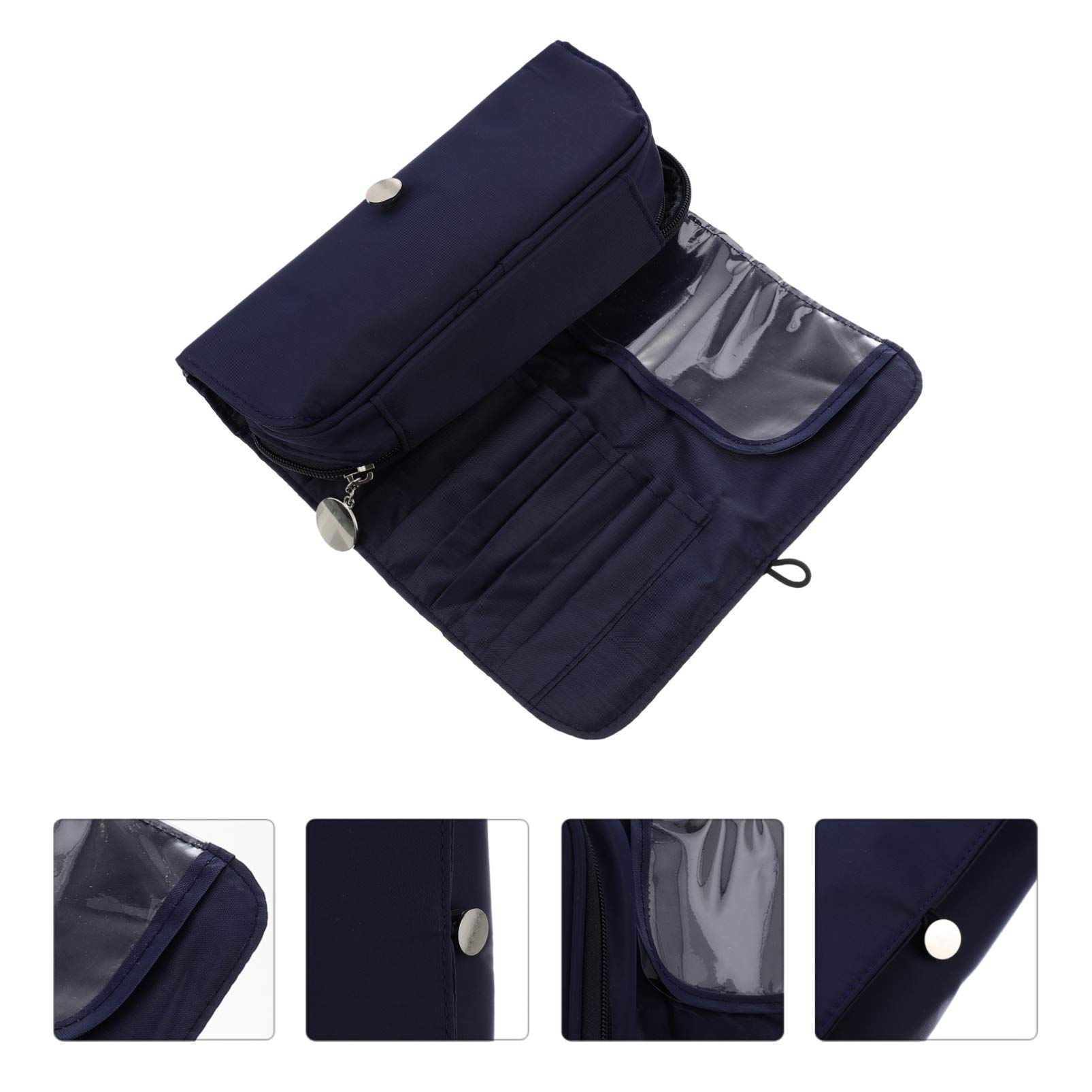 Professional Makeup Brush Organizer Bag - Waterproof Travel Cosmetic Pouch with Roll-Up Design, Portable Makeup Case for Women (Blue) | Perfect for Travel, Home Storage & On-The-Go Makeup Artists