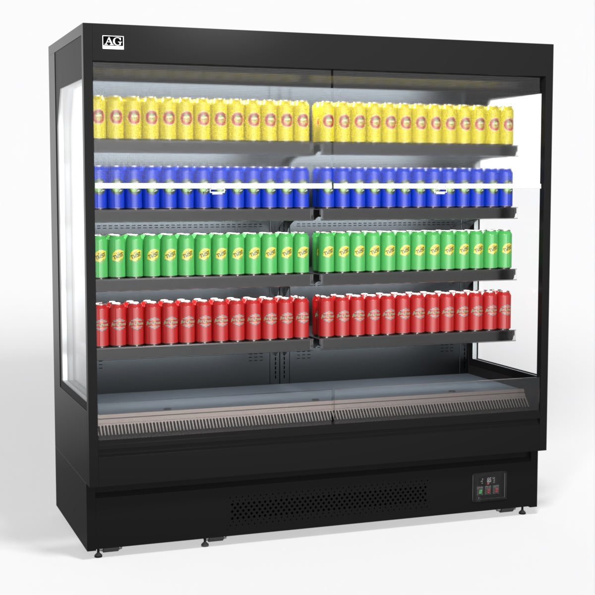 AG 1940mm Supermarket Open Multi Deck Showcase Refrigerator - Commercial Display Fridge for Grocery Stores, Convenience Shops & Supermarkets - Perfect for Chilled Food, Beverages & Dairy Products