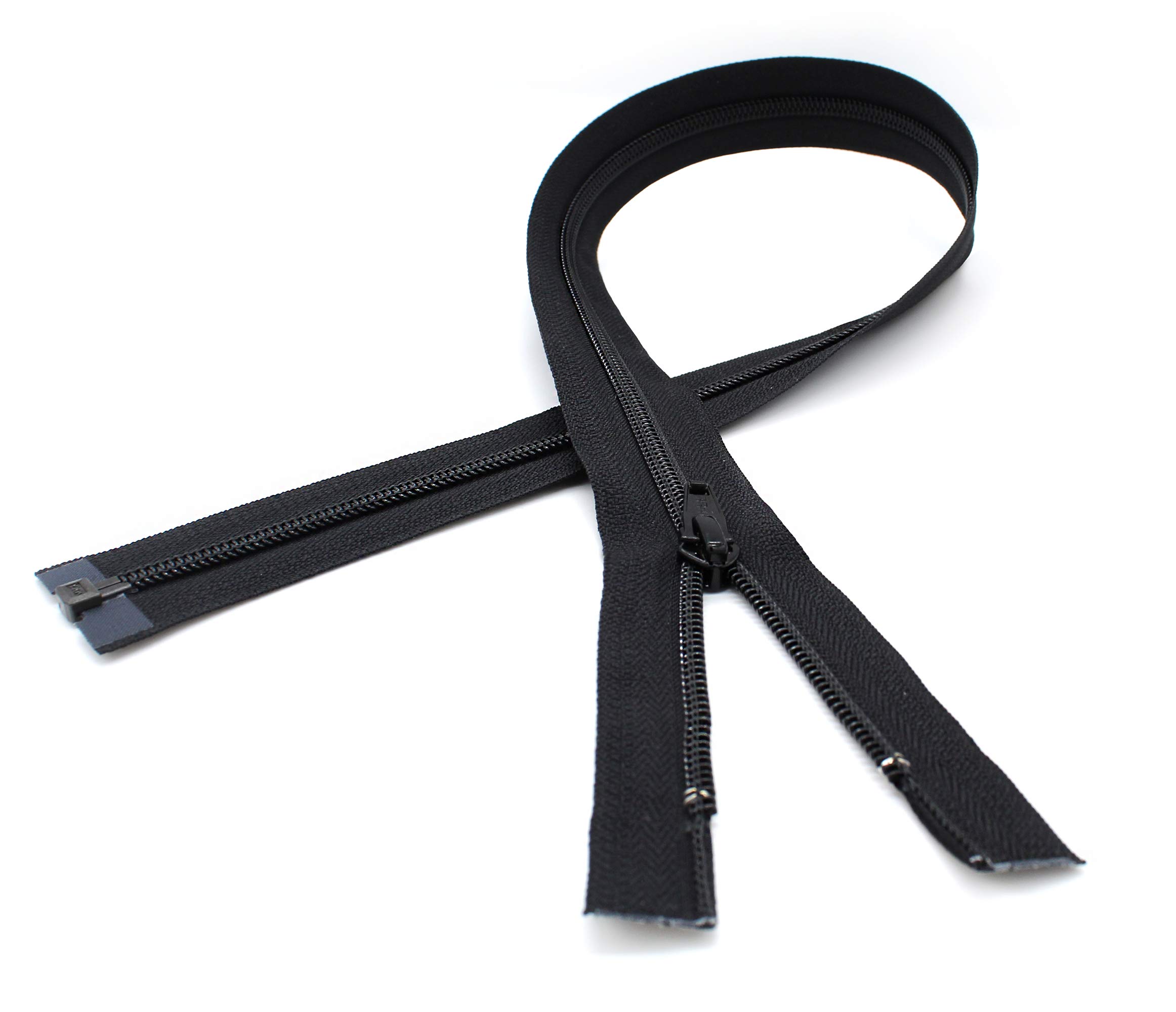 30-Inch Lightweight Jacket Zipper - YKK #5 Nylon Coil Separating Zipper in 580 Black (Pack of 1) | Perfect for DIY Jackets, Coats & Outdoor Gear Repair