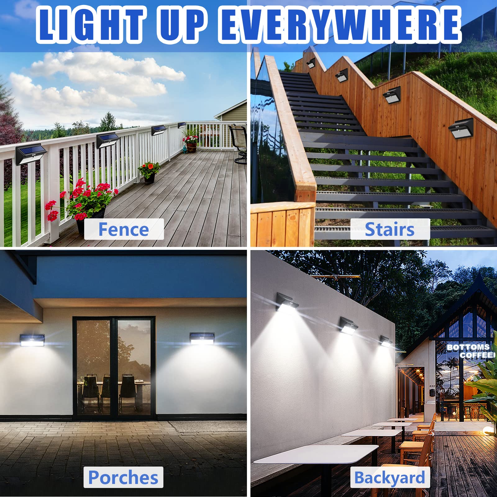 BAXIA TECHNOLOGY 100 LED Solar Motion Sensor Lights - Waterproof Outdoor Solar Security Lights with Wide Angle & Super Bright for Garden, Fence, Front Door, Yard [2 Pack] - Perfect for Home Security & Landscape Lighting