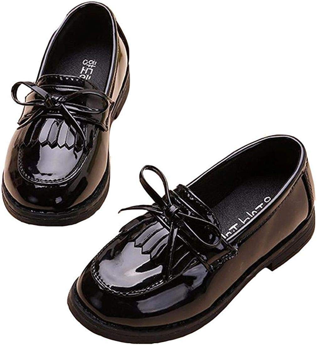 Girls Patent Leather Slip-On Penny Loafers - Shiny Oxford Flats for School Uniform, Dress Shoes | Perfect for School, Church & Formal Occasions