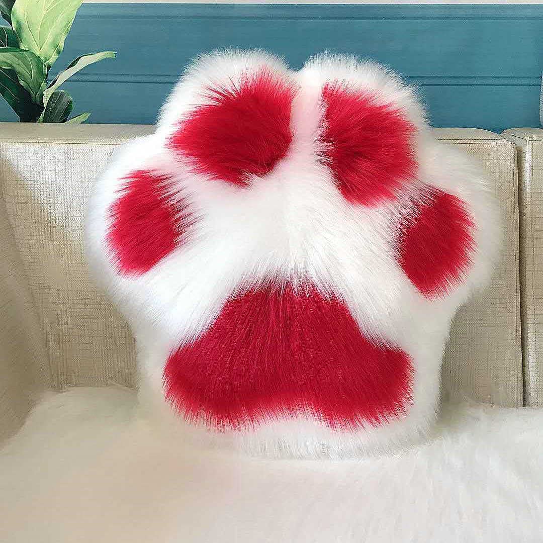 Soft Fluffy Throw Pillows - Fuzzy Paw Shaped Decorative Cushions for Living Room, Bedroom, Office & Car Decor (Set of 12) | Cozy Home Accent for Sofa, Chair & Reading Nook