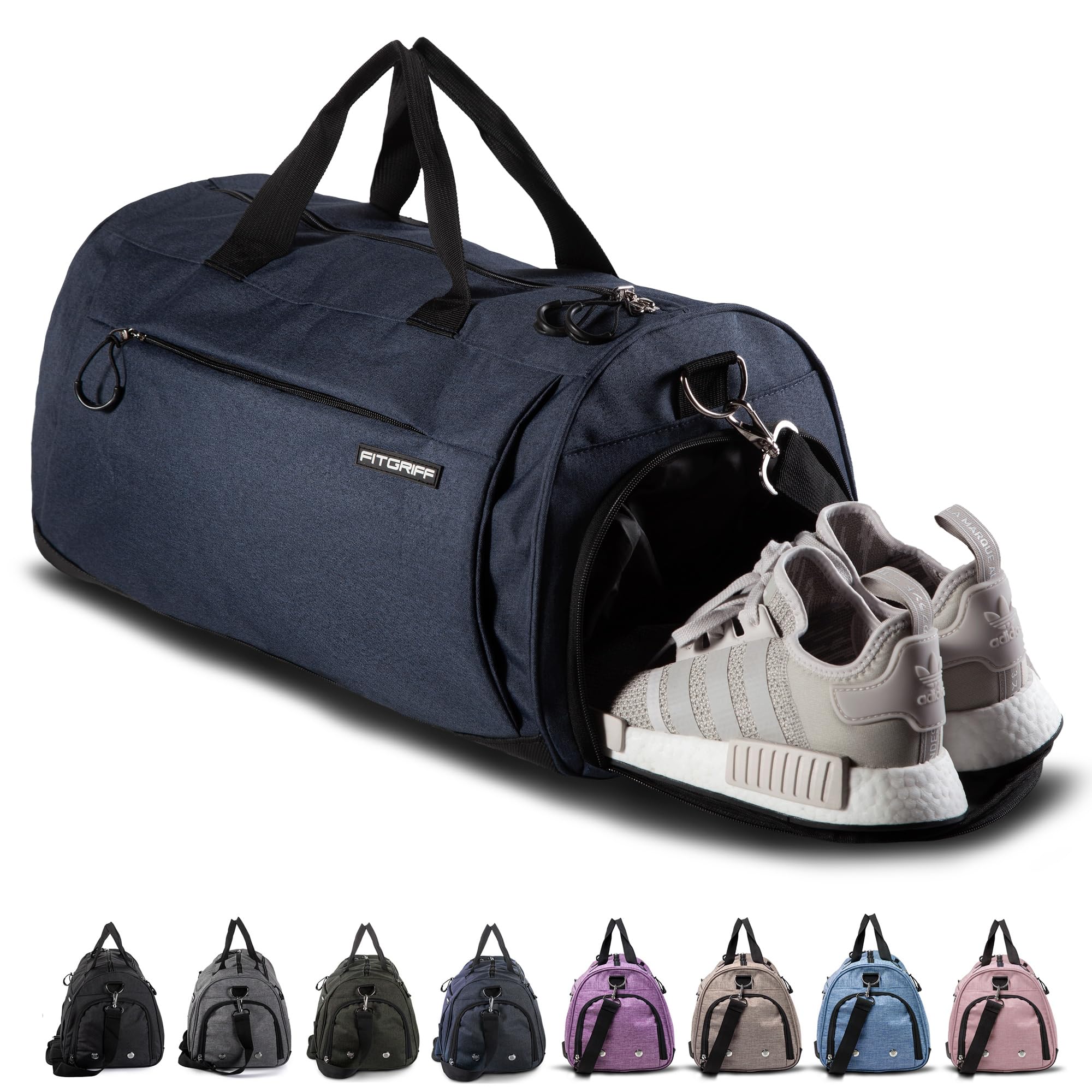 Fitgriff® Gym Bag for Men & Women - Large Duffle Bag with Shoe & Wet Compartment | Water-Resistant Sports Bag for Travel, Workout, Fitness & Gym | Perfect for Gym Locker, Yoga Class & Weekend Getaways