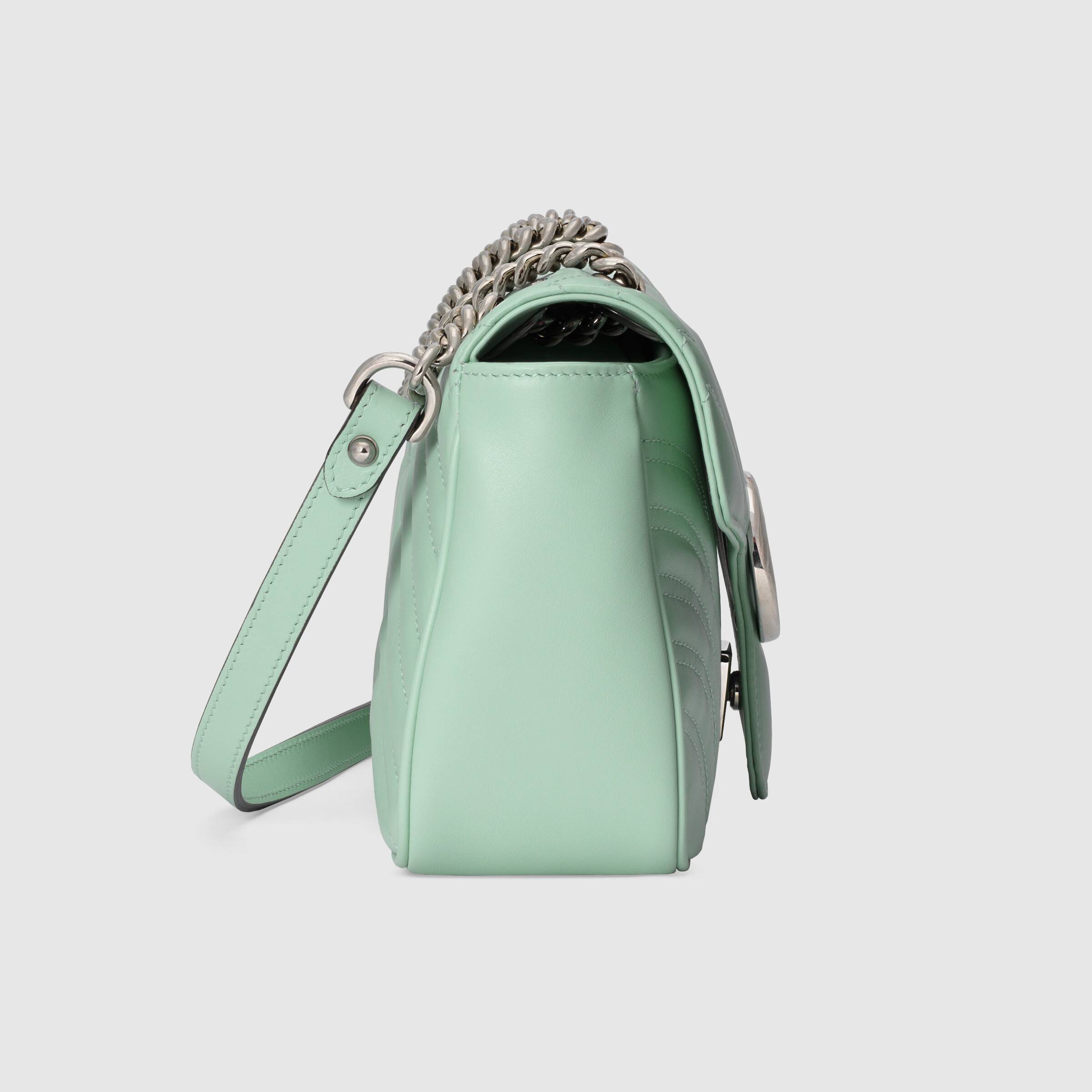 Gucci GG Marmont Small Shoulder Bag in Pastel Green | Luxury Leather Crossbody Purse for Women | Perfect for Date Night & Evening Events
