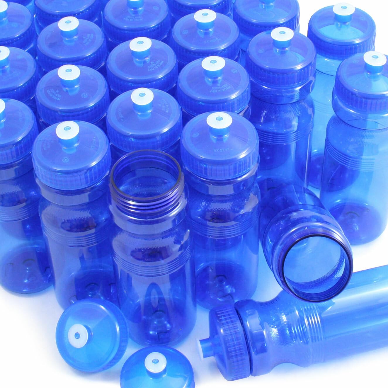 BPA-Free 24oz Water Bottles (100 Pack) - Made in USA - Durable & Reusable Plastic Bottles for Gym, Office, School, Sports & Outdoor Activities