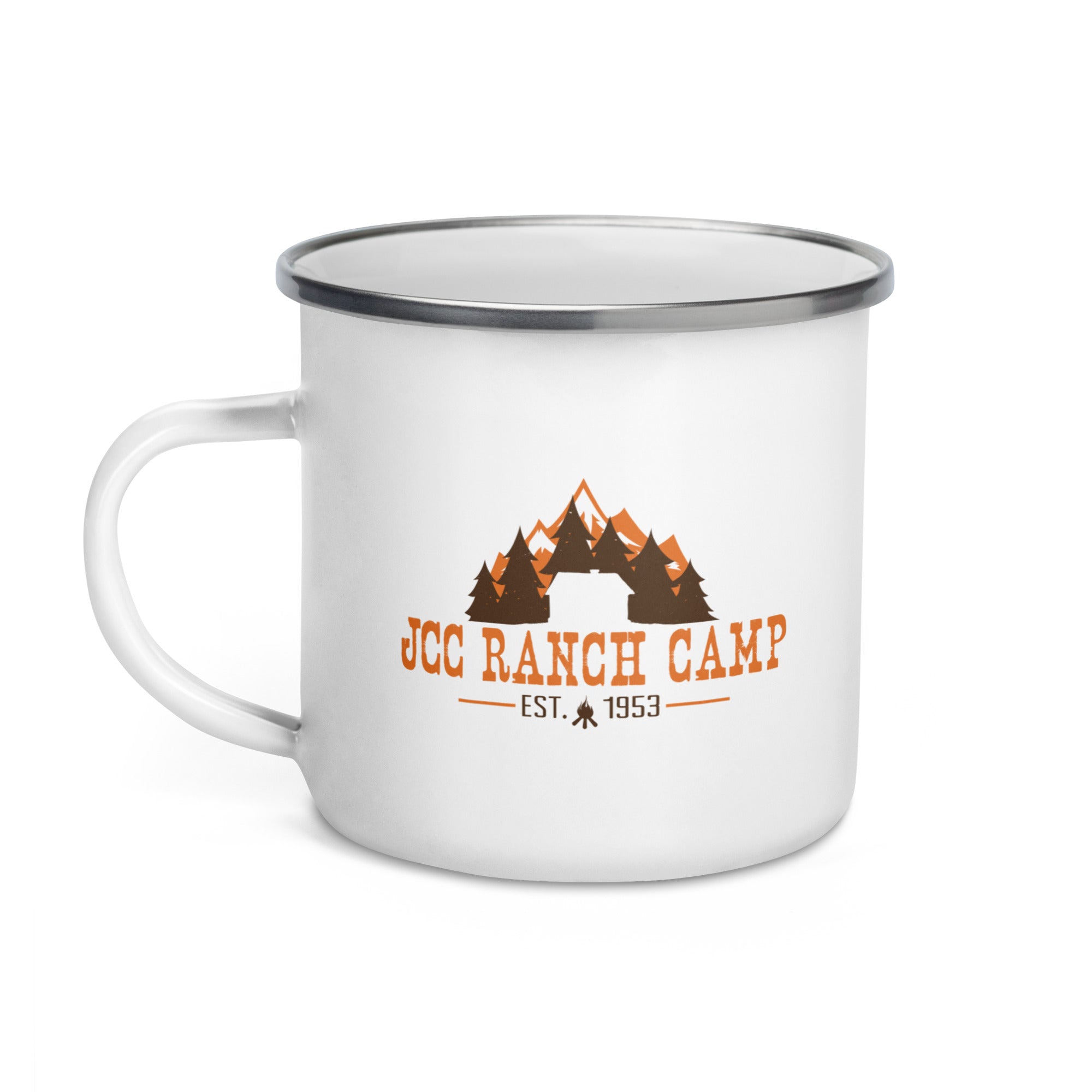 JCC Ranch Enamel Camping Mug - Durable Coffee Cup for Outdoor Adventures, Hiking & Travel - Rust-Proof & Lightweight for Camping, Picnics & Home Use